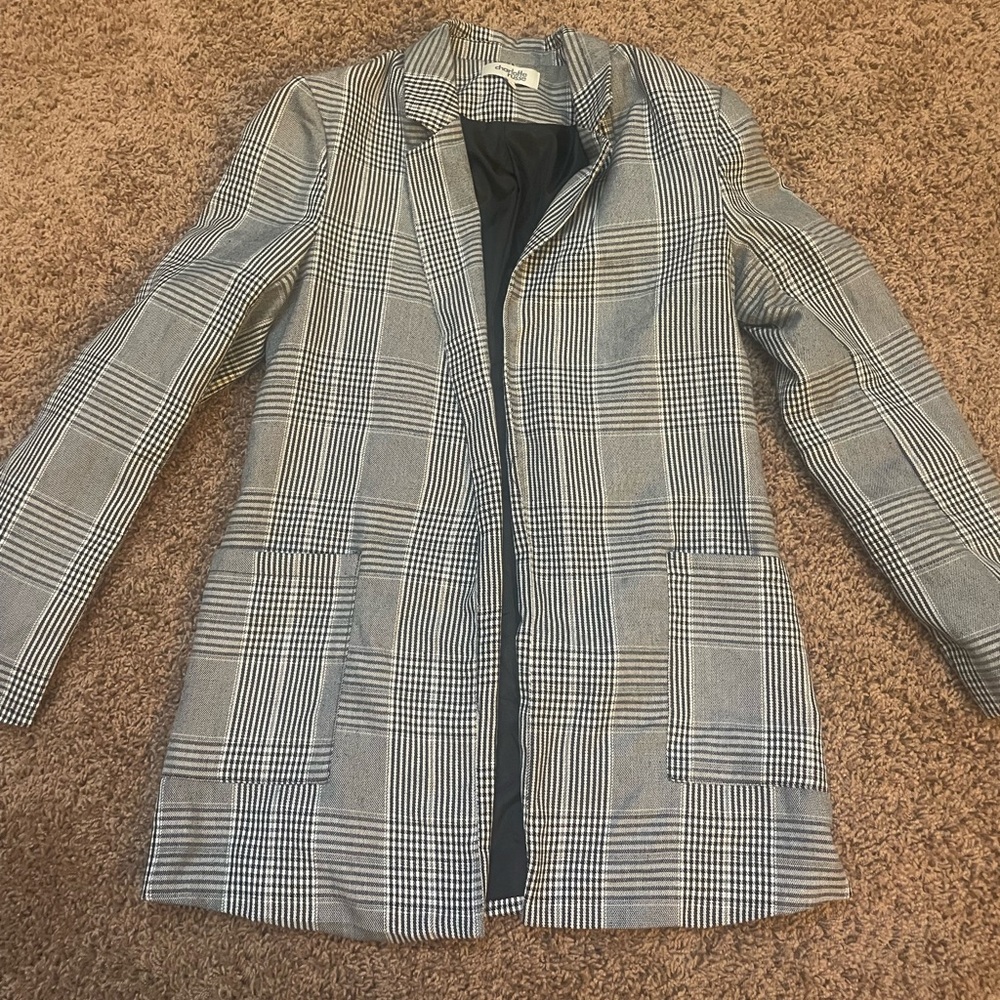 Charlotte Russe Striped Blazer with Shoulder Pads